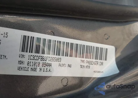 2015 Dodge Dart Sxt z USA, uszkodzony, nr VIN 1C3CDFBB3FD265083